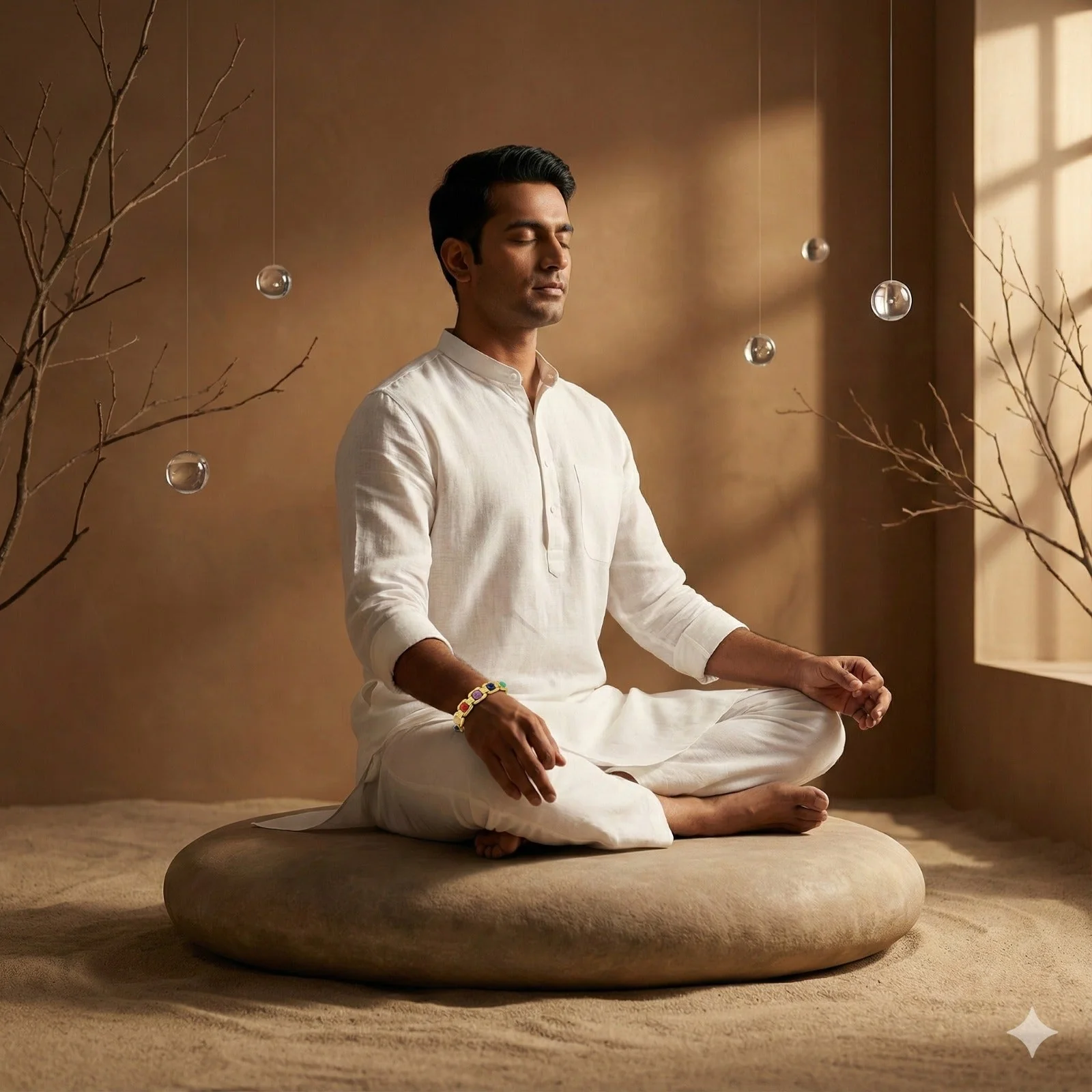 7 Chakra Natural Rudraksha Healing & Energy Balance Bracelet - Image 5