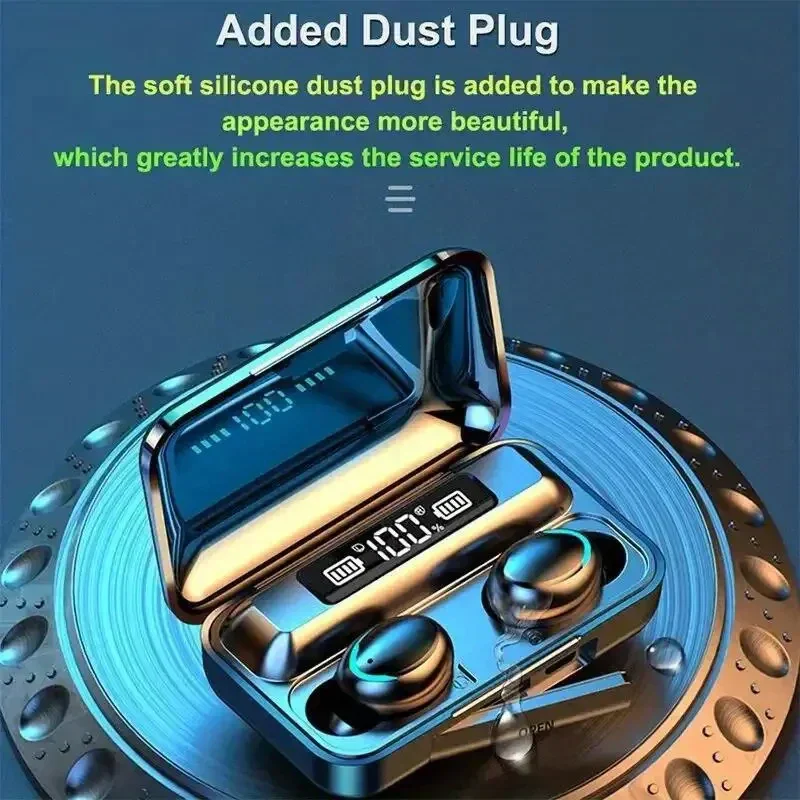 Wireless Watch Earpods With Charging Inbuilt Powerbank With Free Golden Analog Watch - Image 5